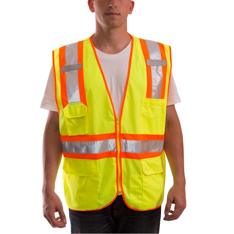 Job Sight Class 2 Two-Tone Surveyor Vest in Floures Yellow
